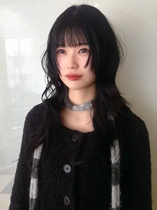 ロング anna 韓国レイヤ ー/ ハッシュカットのヘアスタイル