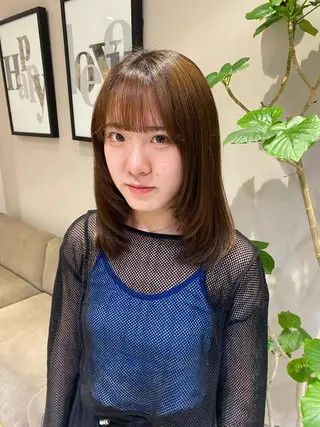 ミディアム Misaki ║ツヤカラーのヘアスタイル
