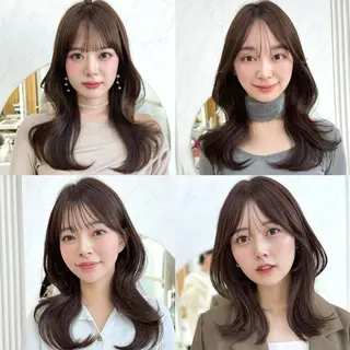 セミロング レイヤーカット/ 顔まわり/アオイのヘアスタイル