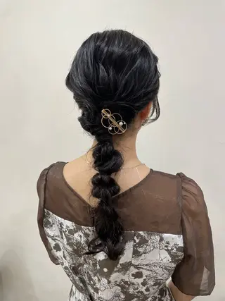 ロング ヘアアレンジ 韓国風パーマ/ヘア セット/店長みづきのヘアスタイル