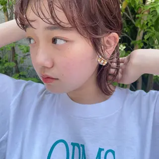 ショート パーマ 暖色/くびれヘア/ Misakiのヘアスタイル