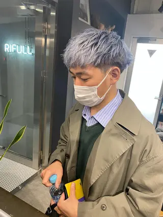 カラー メンズ nishido ハイライト/海外ヘアのヘアスタイル