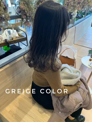 セミロング カラー 船津 佳奈美のヘアスタイル