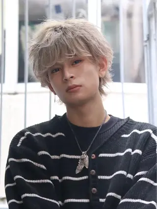 ミディアム カラー パーマ ヘアアレンジ メンズ メンズ特化❤️‍🔥 RIKU❤️‍🔥のヘアスタイル