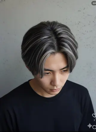 ショート カラー メンズ メンズバレイヤージュ /ハイライト/比嘉のヘアスタイル