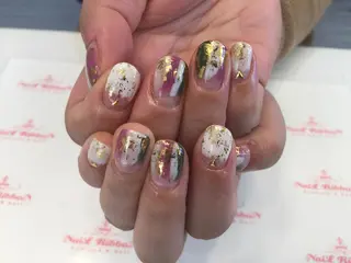 ネイル ネイルリボン 受付スタッフのネイルデザイン