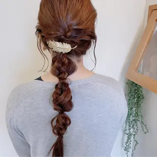 ロング ヘアアレンジ なつき/艶ピンク/ girly hairのヘアスタイル