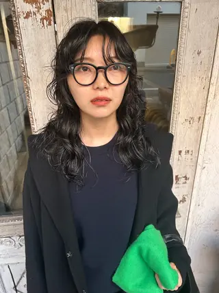 セミロング パーマ ヘアアレンジ お任せヘア☘️☘️ 及川渚のヘアスタイル