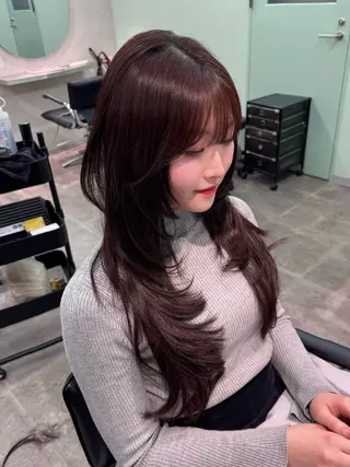 ロング カラー レイヤーカット職人 🇰🇷千葉韓国ヘアのヘアスタイル