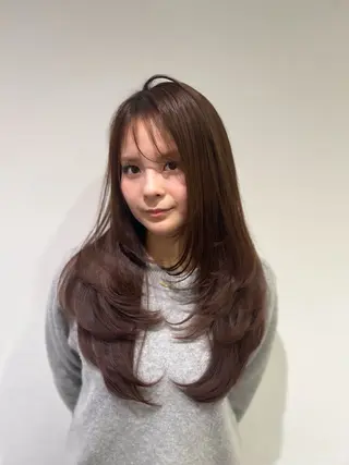 ロング カラー レイヤーカット 早崎太生のヘアスタイル