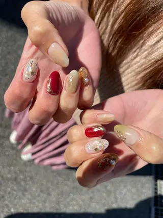 ロング カラー ヘアアレンジ キッズ ネイル マツエク・マツパ 福田 加奈のネイルデザイン