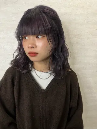 ミディアム カラー 駅チカ【ali'i】 アリイ花崎友美☘のヘアスタイル