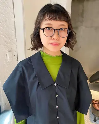 ミディアム カラー パーマ ヘアアレンジ メンズ キッズ ネイル マツエク・マツパ アイブロウ パーマスタイル🔅 sayacaのヘアスタイル