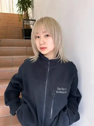 ミディアム カラー Cinq所属・ハイライト🌟/ ボブ/豊田のヘアスタイル