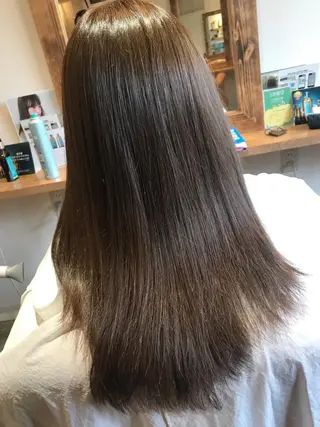 ロング カラー 髪質改善×矯正🫧 韓国ヘアasamiのヘアスタイル