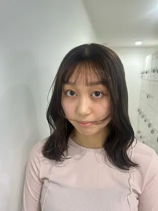 セミロング カラー 愛結 暖色カラー🎀🩰のヘアスタイル