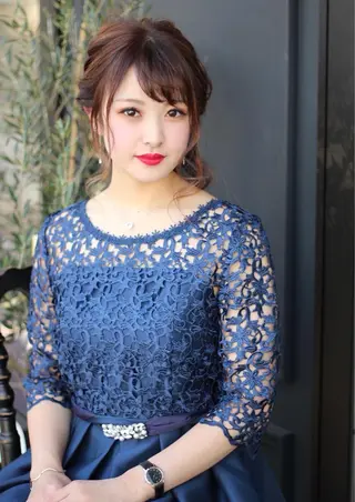 セミロング ヘアアレンジ 成松 勇治のヘアスタイル