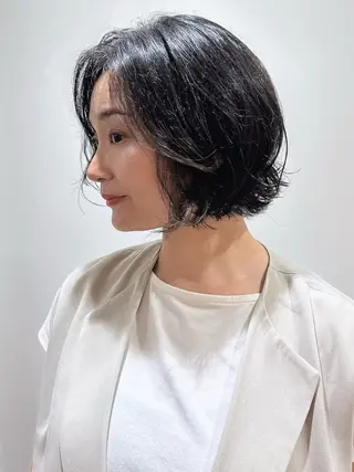 ショート パーマ モリオフロムロンドン原宿本店所属・ショート/ボブ/ハイ トーン/Nanahaのヘアスタイル