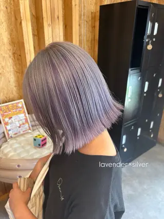 カラー まろみ暖色×ボブ ×chia🕯のヘアスタイル