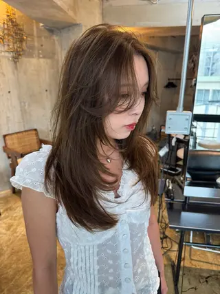 ロング カラー パーマ YOKO/パーマ レイヤーカットのヘアスタイル