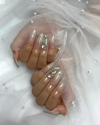 ネイル メラク難波/長さだし パラジェルフィルインのネイルデザイン