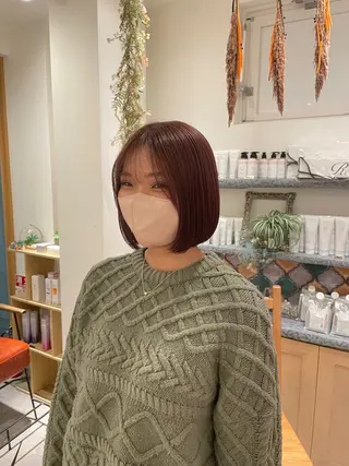 カラー ブリーチなしWカラー 縮毛矯正・清水天空のヘアスタイル