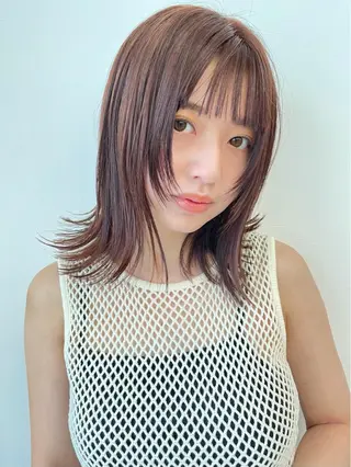 ミディアム カラー pole所属・【pole】 minaのヘアスタイル