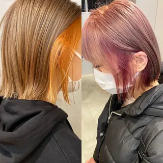 ショート カラー ヘアアレンジ ハイトーン/ ボブ 中村麟のヘアスタイル