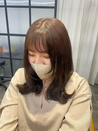 ミディアム カラー 韓国×髪質改善カラー 💎hinaのヘアスタイル