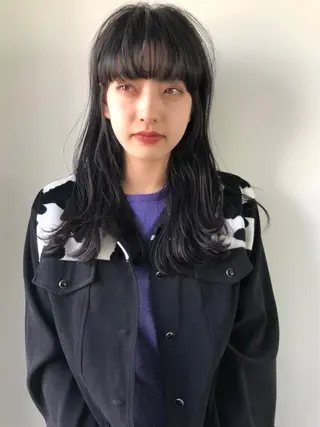 セミロング カラー 🐏Yuna＊透明感 カラー🤍✨のヘアスタイル