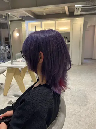 ミディアム カラー ナルセナツキ 👾ハイトーンのヘアスタイル