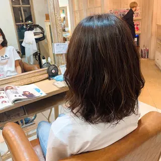 ミディアム パーマ 森 早希絵のヘアスタイル