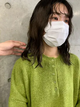 ミディアム パーマ ボブパーマコテ巻き風 パーマNo1深江秀平のヘアスタイル