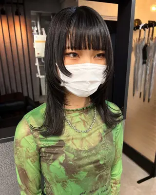 ロング ブリーチ/ウルフ ハッシュカット/石山のヘアスタイル