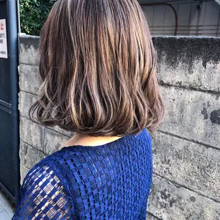 ミディアム カラー 髪質改善、エクステ 山口卓哉のヘアスタイル