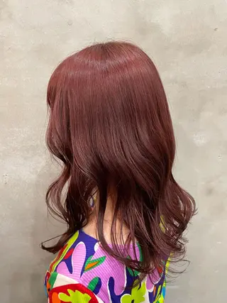 ミディアム カラー 【ピンク/韓国ヘア/ ヘアセット】亜海のヘアスタイル