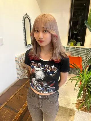 セミロング カラー 🩷ハイトーン透明感 レイヤー🩷ユリカのヘアスタイル