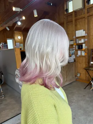 カラー まろみ暖色×ボブ ×chia🕯のヘアスタイル