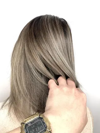 ミディアム カラー パーマ ヘアアレンジ メンズ キッズ ネイル マツエク・マツパ 髪質改善 艶髪🔵ﾌｾﾅｵﾔのヘアスタイル