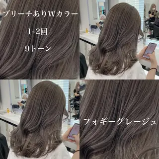 セミロング カラー ヘアアレンジ トレンドモテカラー 🩷色落ちまで可愛くのヘアスタイル