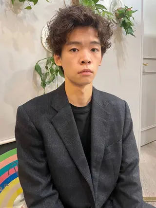 ショート パーマ メンズ BRIDGE所属・透明感カラー/パーマ hitomiのヘアスタイル