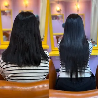 セミロング チビ編み込みエクステ どぅ〜す/YUIのヘアスタイル