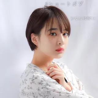 ショート カラー 顔周りレイヤー/ボブ 銀座✨中野まさひろのヘアスタイル