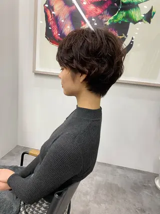 ショート カラー パーマ ヘアアレンジ レイヤー/メンズ🥑 マエダアズミ🥑のヘアスタイル