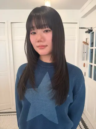 ロング カラー ブリーチカラー🎀 韓国風/寺門美優のヘアスタイル