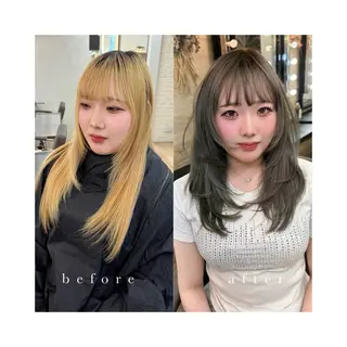 ミディアム MAEDA 西金沢美容室のヘアスタイル