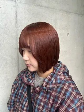 ショート カラー ヘアアレンジ ボブ艶モテカラー🫧 カリンのヘアスタイル