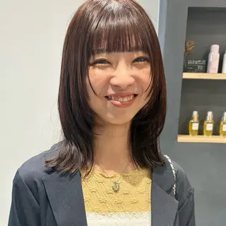 ミディアム カラー 🍊暖色×顔周り 🍊cocoroのヘアスタイル