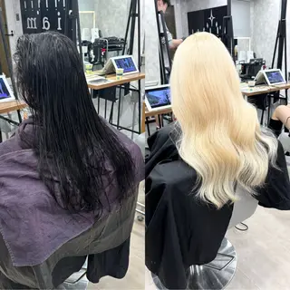 ロング 🩶 ピンクカラー/ ブロンド🩶くるみのヘアスタイル