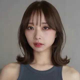 ミディアム レイヤーカット/ くびれヘア佐藤大空のヘアスタイル